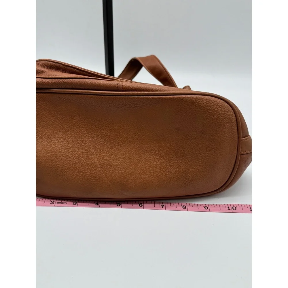 Vintage FOSSIL Brown Leather Tote Shoulder Bag Hobo Classic 75082 Key Charm